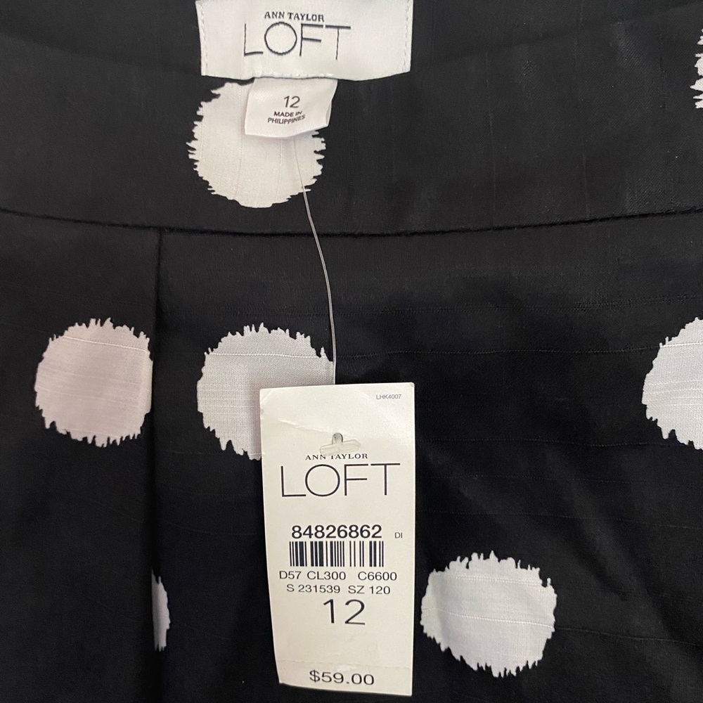 NWT/Ann Taylor Loft Polka Dot Skirt Size 12
